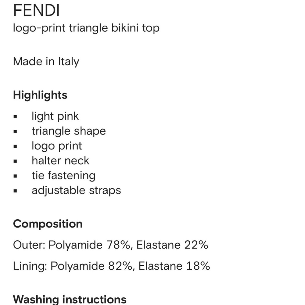 Fendi bikini mini logo-print triangle top in pink. NWT size 38, US size 2 - Picture 4 of 4